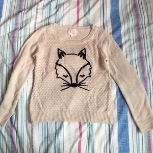 GB girls Beige Fox Sweater